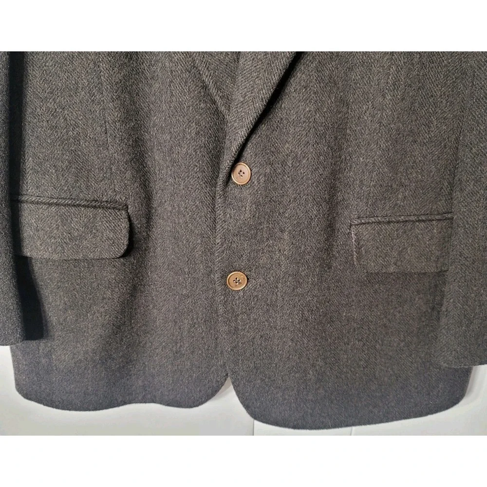Zylos George Machado Cashmere Blend Sport Coat‎ Jacket Blazer Grey Herringbone